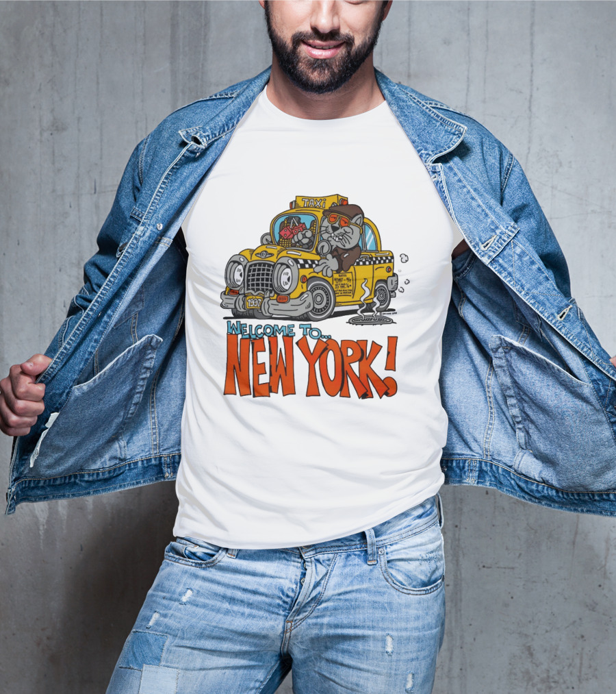 Welcome To New York Taxi Cat Adventure 1937 T-Shirt