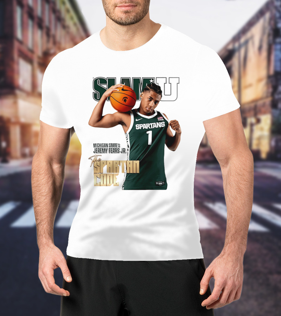 SlamU Jeremy Fears Jr Spartans The Spartan Code Michigan State T-Shirt