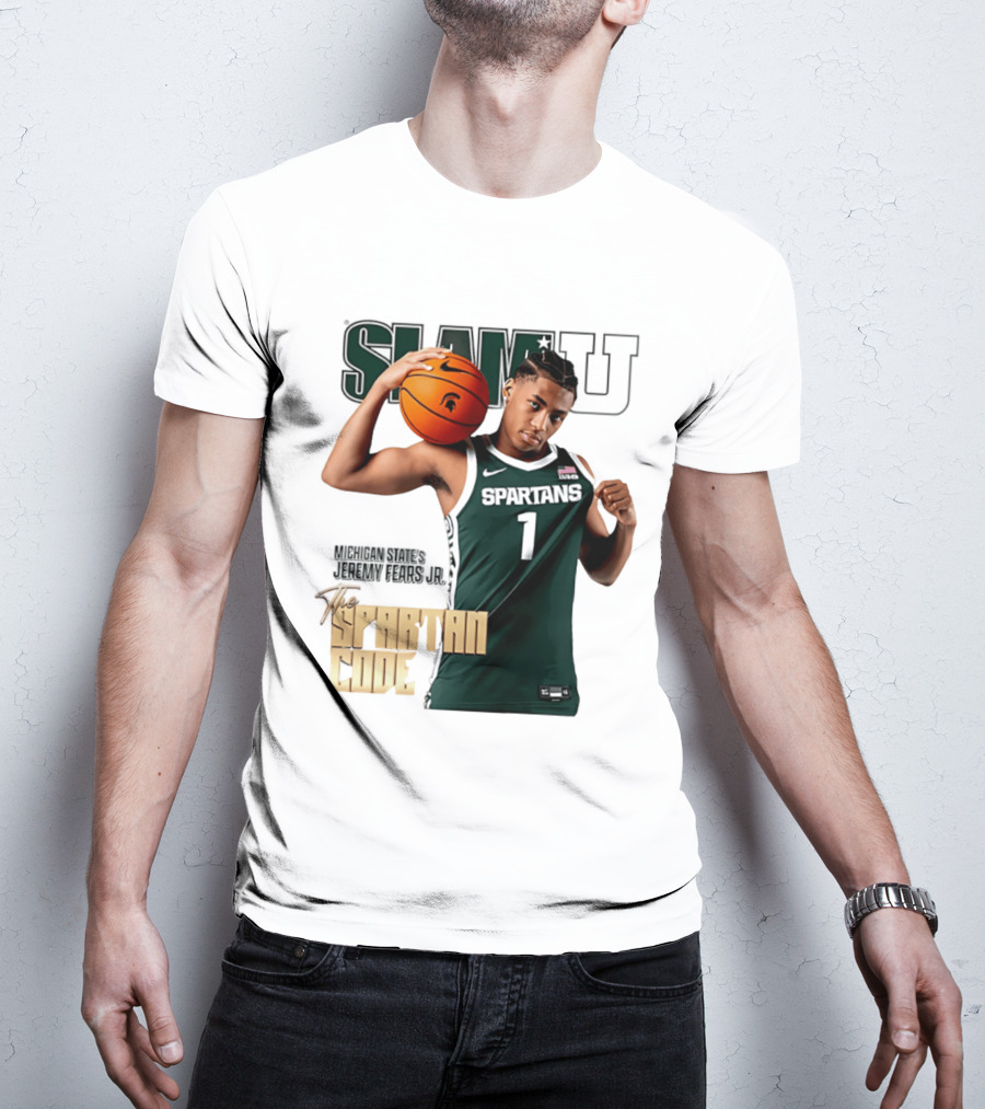 SlamU Jeremy Fears Jr Spartans The Spartan Code Michigan State T-Shirt