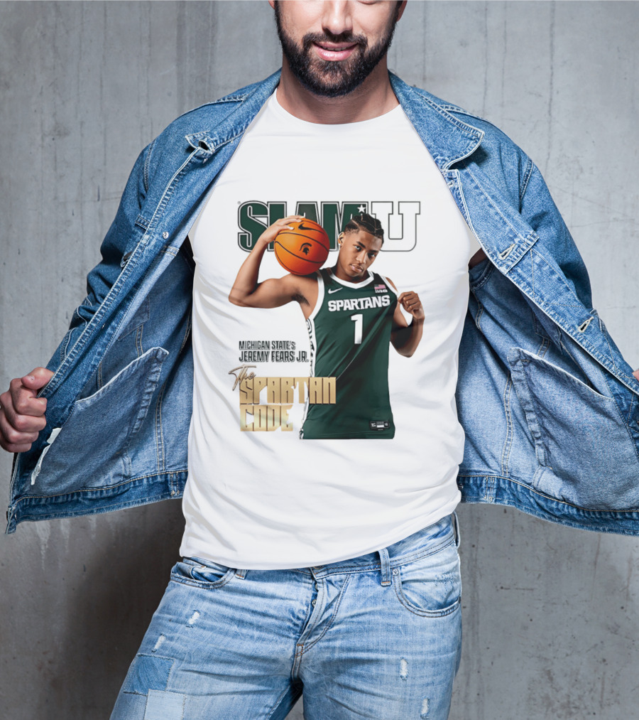 SlamU Jeremy Fears Jr Spartans The Spartan Code Michigan State T-Shirt