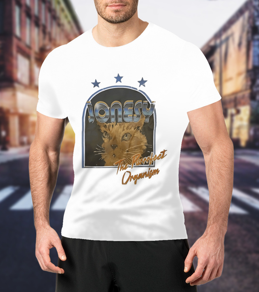 Jonesy The Purrfect Organism Cat Face Three Stars T-Shirt
