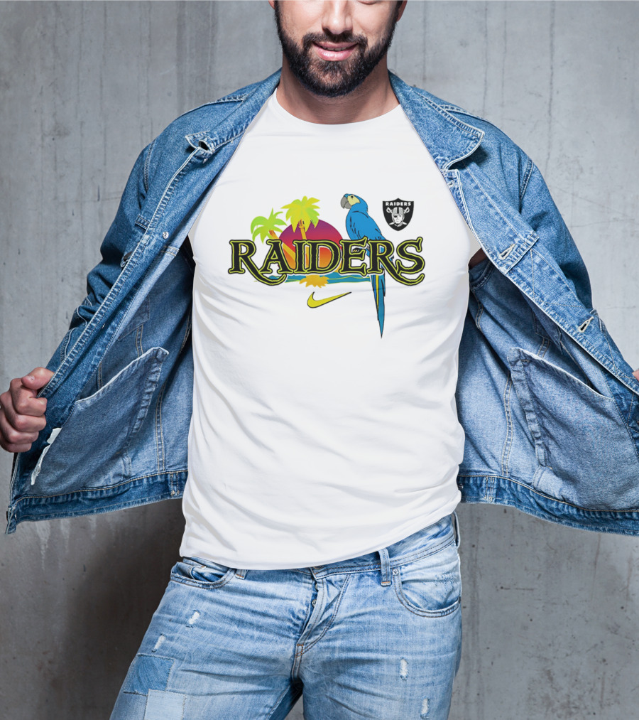 Las Vegas Raiders Tropics And Parrot It's 5 O' Somewhere Nike T-Shirt
