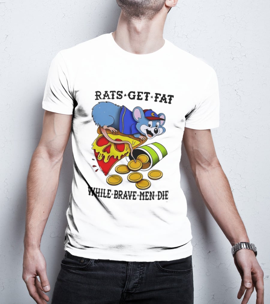 Rats Get Fat While Brave Men Die Pizza Coin Cap Mouse T-Shirt