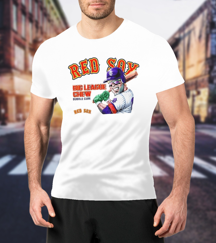 Red Sox Big League Chew Bubble Gum Baseball Batter T-Shirt