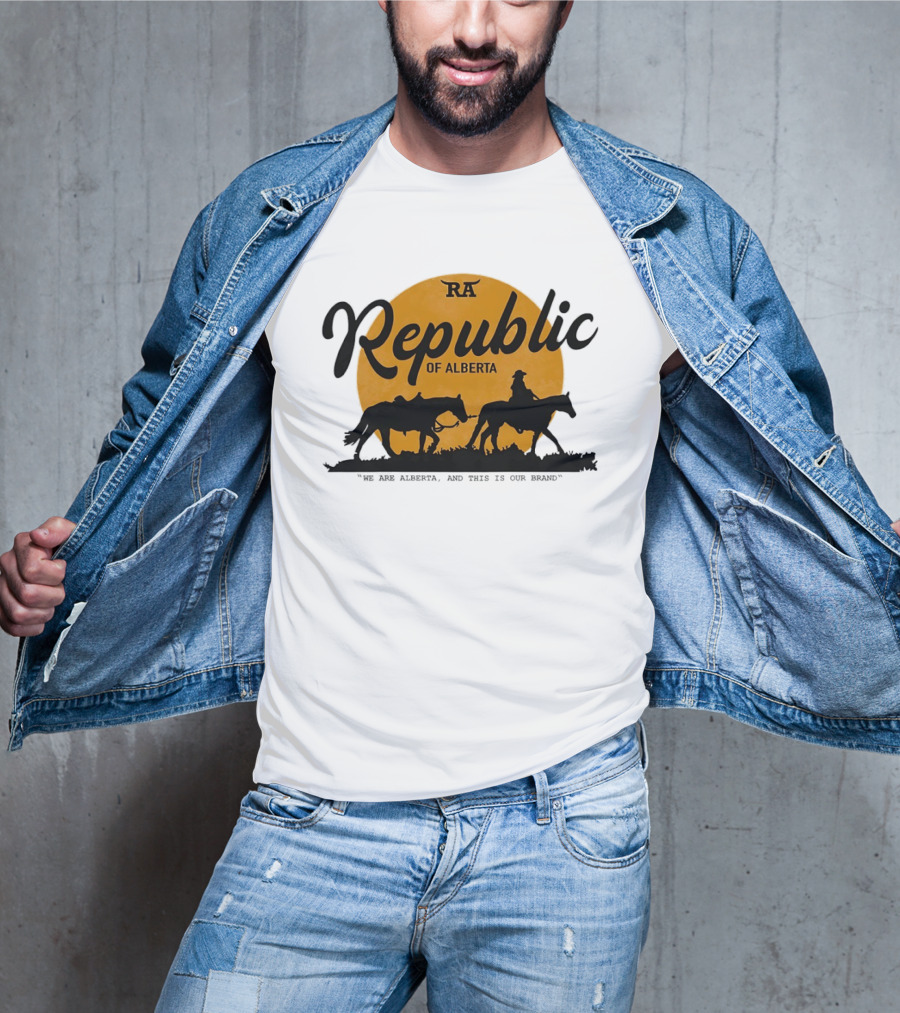 Republic Of Alberta We Are Alberta Brand Vintage Western Cowboy T-Shirt