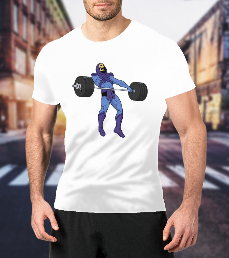 Skeletor Weightlifting Masters Of The Universe Cartoon Strength Snatch T-Shirt