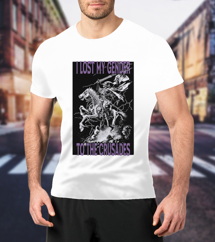 I Lost My Gender To The Crusades Skeleton Riding Horse Skeleton T-Shirt
