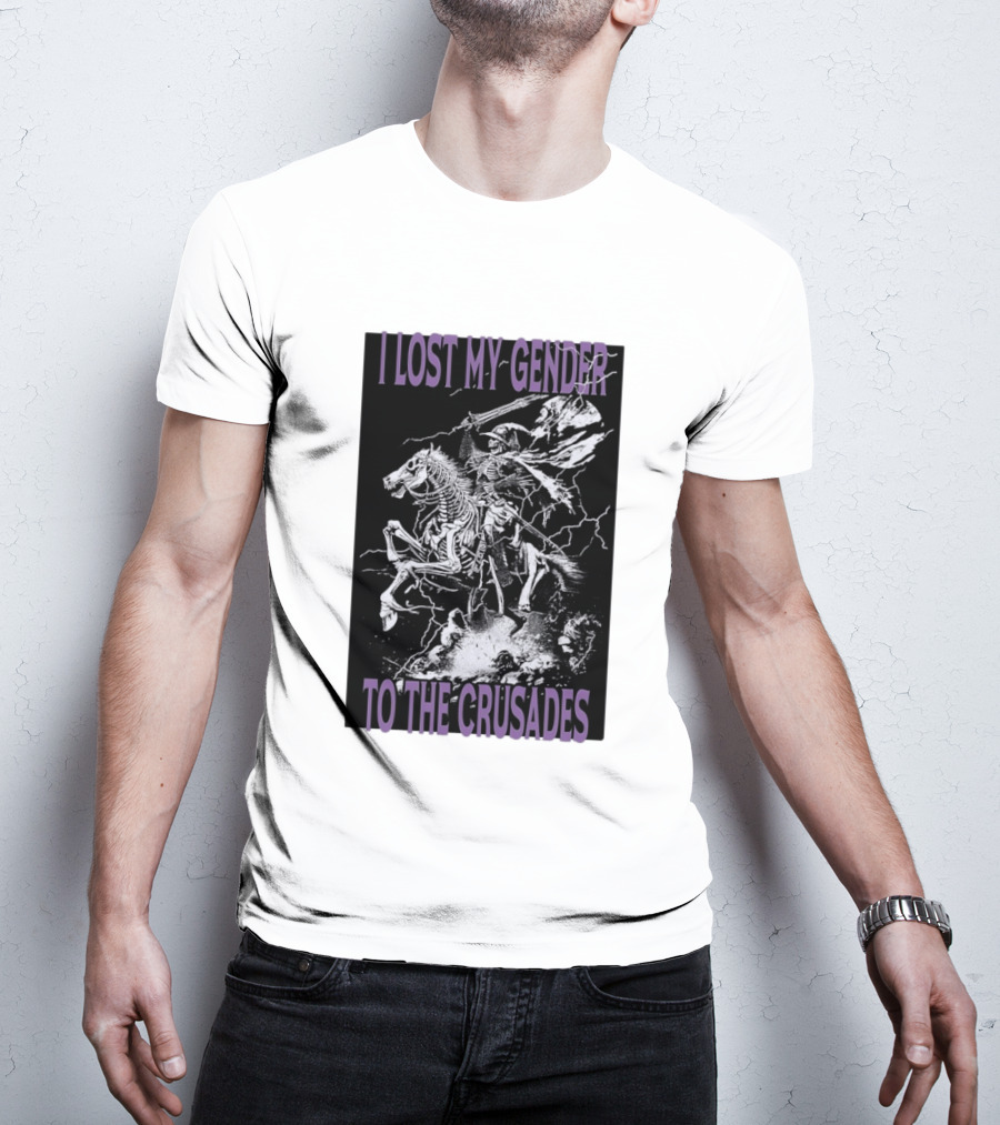 I Lost My Gender To The Crusades Skeleton Riding Horse Skeleton T-Shirt