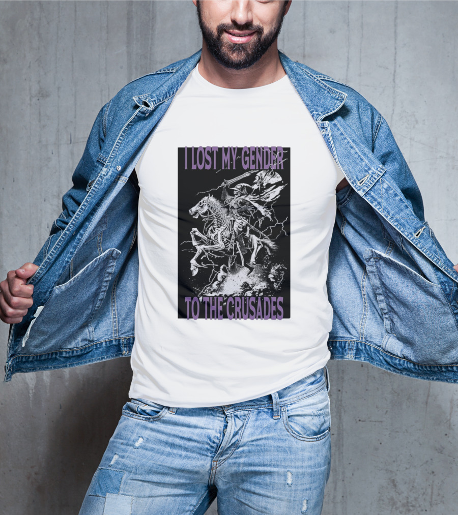 I Lost My Gender To The Crusades Skeleton Riding Horse Skeleton T-Shirt