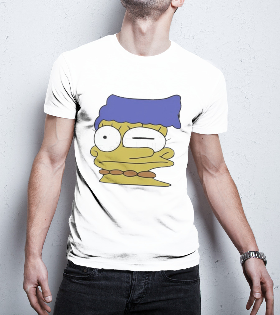Smeared Marge Simpson Meme Face Cartoon T-Shirt