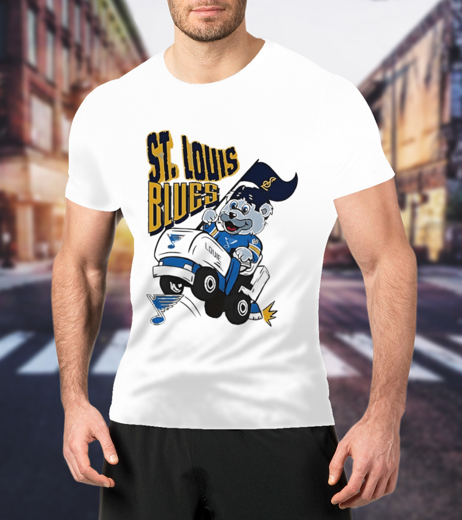 St Louis Blues Hockey Zamboni Bear Driving T-Shirt