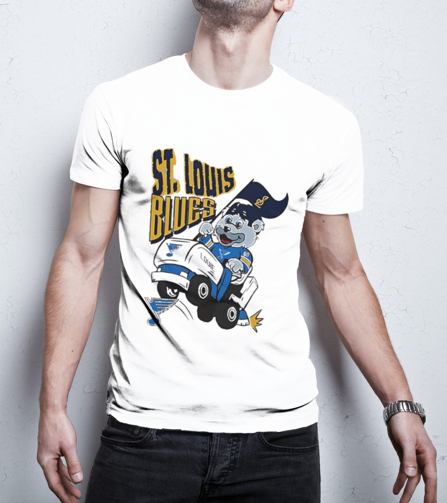 St Louis Blues Hockey Zamboni Bear Driving T-Shirt