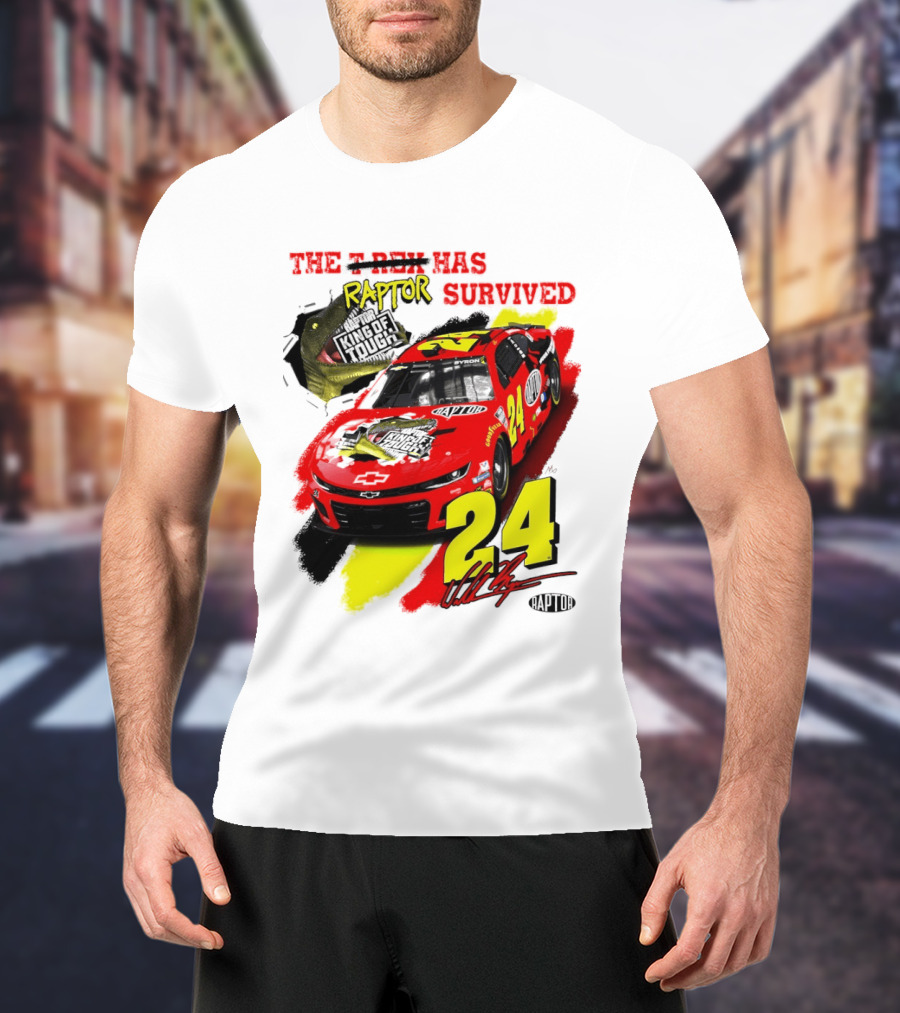 William Byron 24 NASCAR Chevrolet Camaro Raptor Survived King Of Tough T-Shirt
