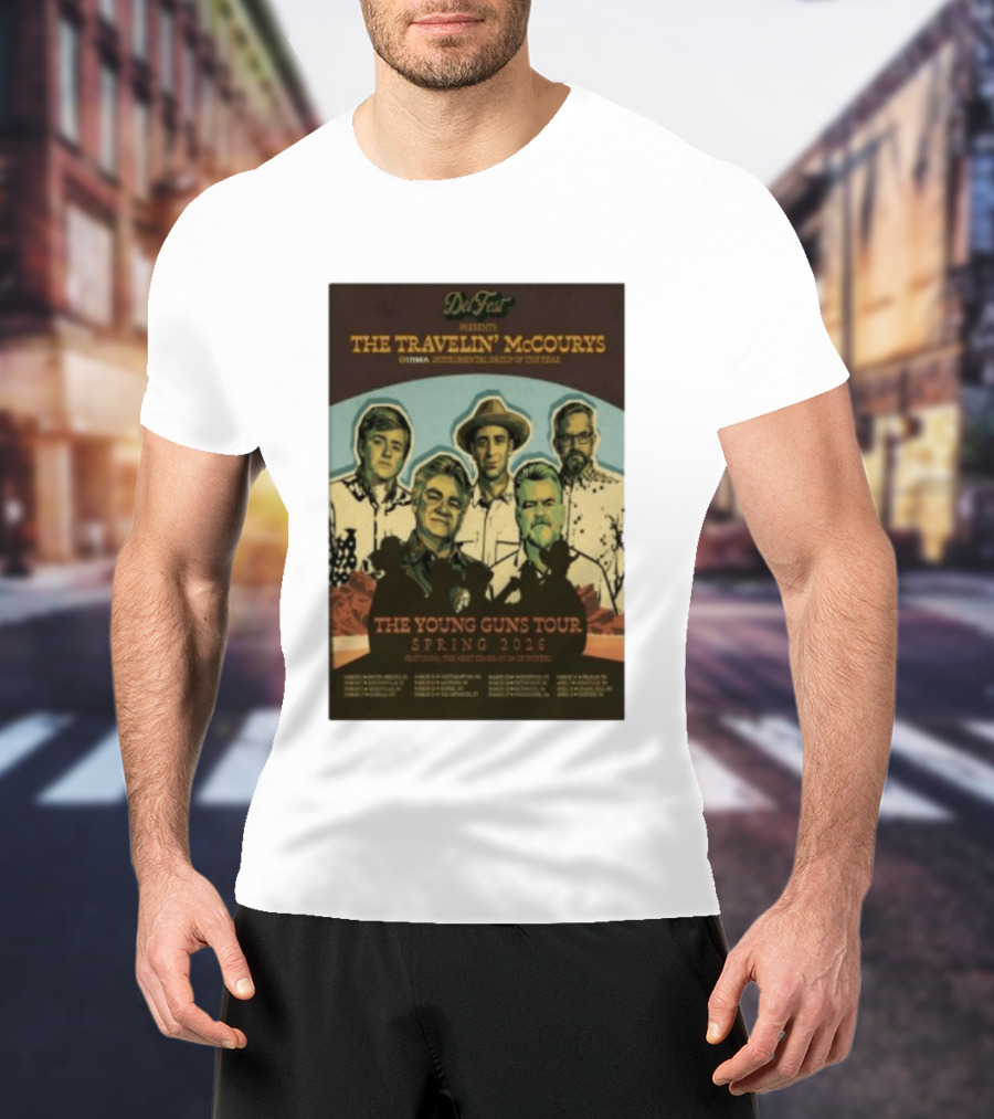 DelFest Presents The Travelin' McCourys IBMA Instrumental Group Of The Year The Young Guns Tour Spring 2026 Featuring The Next Generation Of Pickers T-Shirt