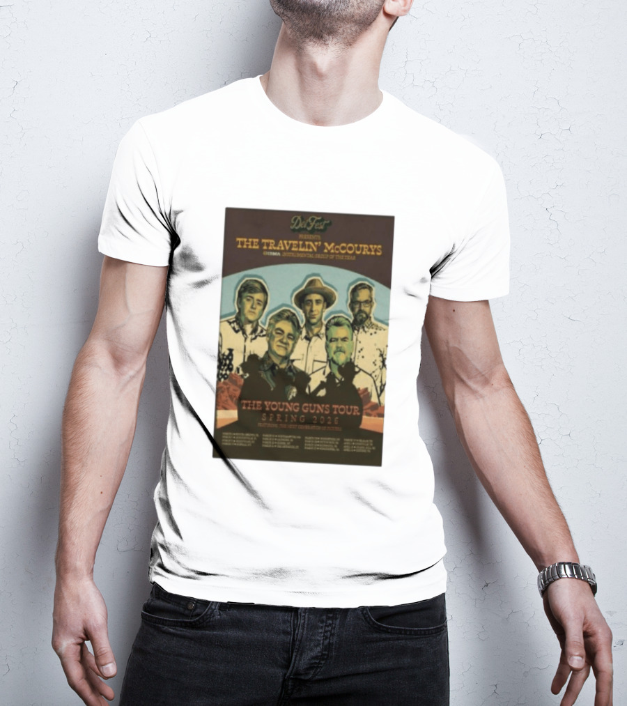 DelFest Presents The Travelin' McCourys IBMA Instrumental Group Of The Year The Young Guns Tour Spring 2026 Featuring The Next Generation Of Pickers T-Shirt