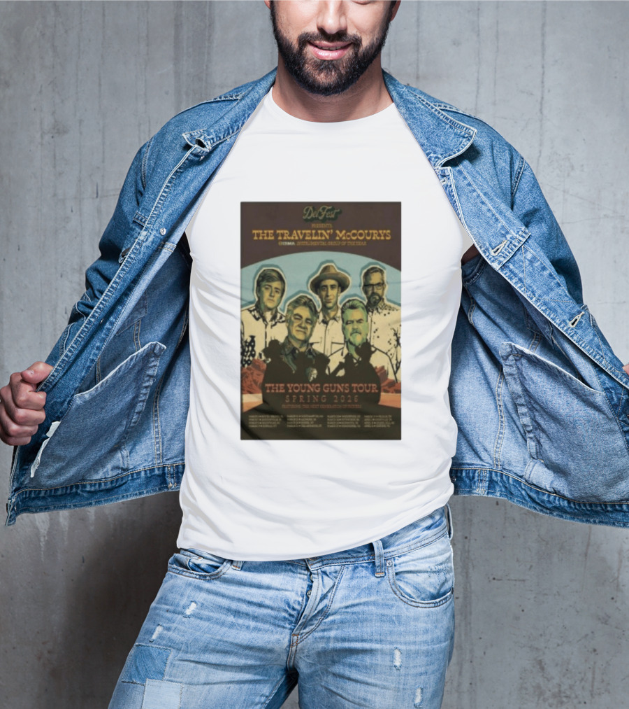 DelFest Presents The Travelin' McCourys IBMA Instrumental Group Of The Year The Young Guns Tour Spring 2026 Featuring The Next Generation Of Pickers T-Shirt