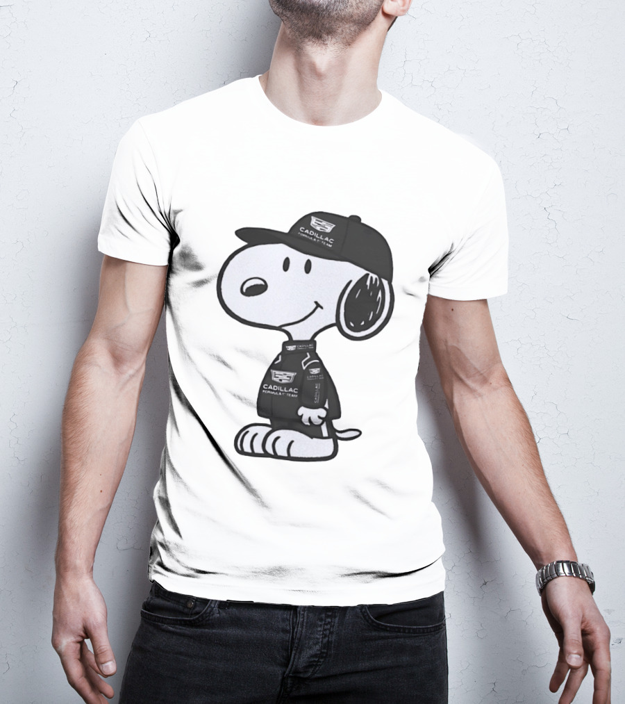 Peanuts Snoopy Cadillac Formula 1 Team Racing Outfit T-Shirt