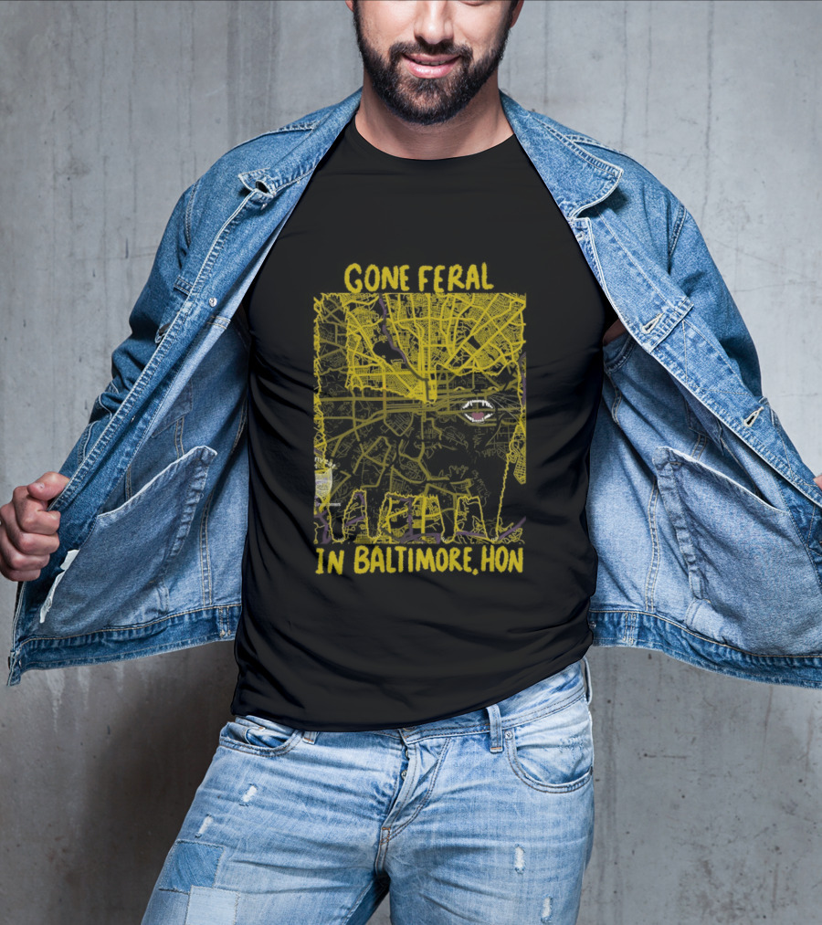 Gone Feral In Baltimore Hon Crab Motif T-Shirt