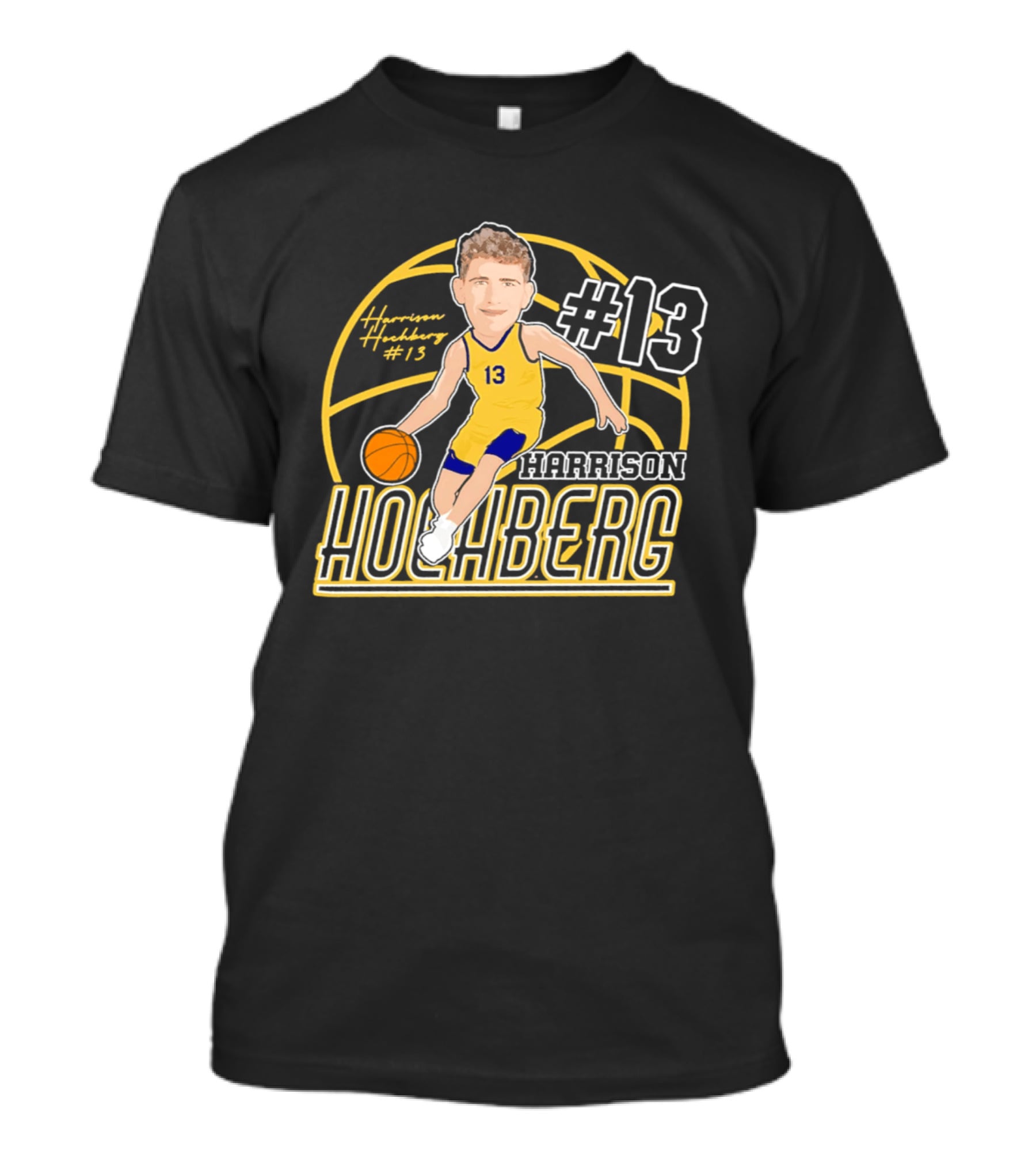Harrison Hochberg #13 Michigan Wolverines Basketball Caricature 2026 T-Shirt