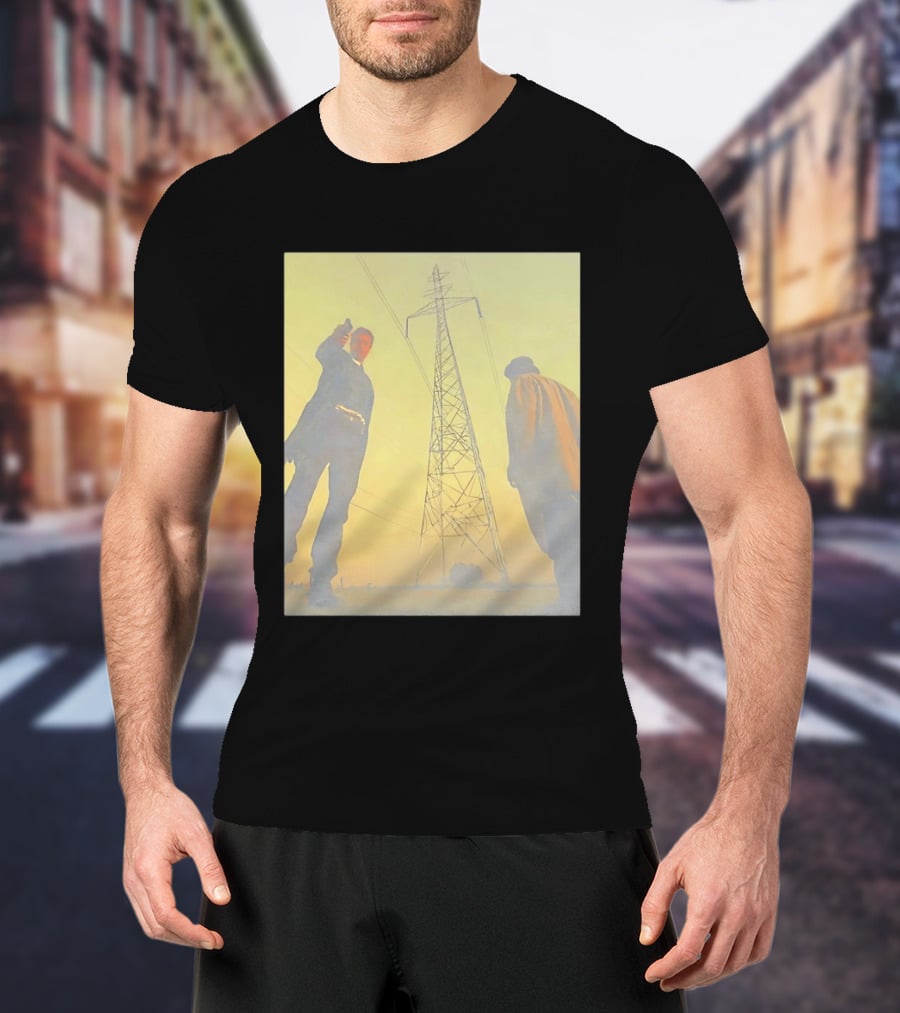 Brad Pitt Se7en Movie Scene With Gunpoint And Power Lines T-Shirt