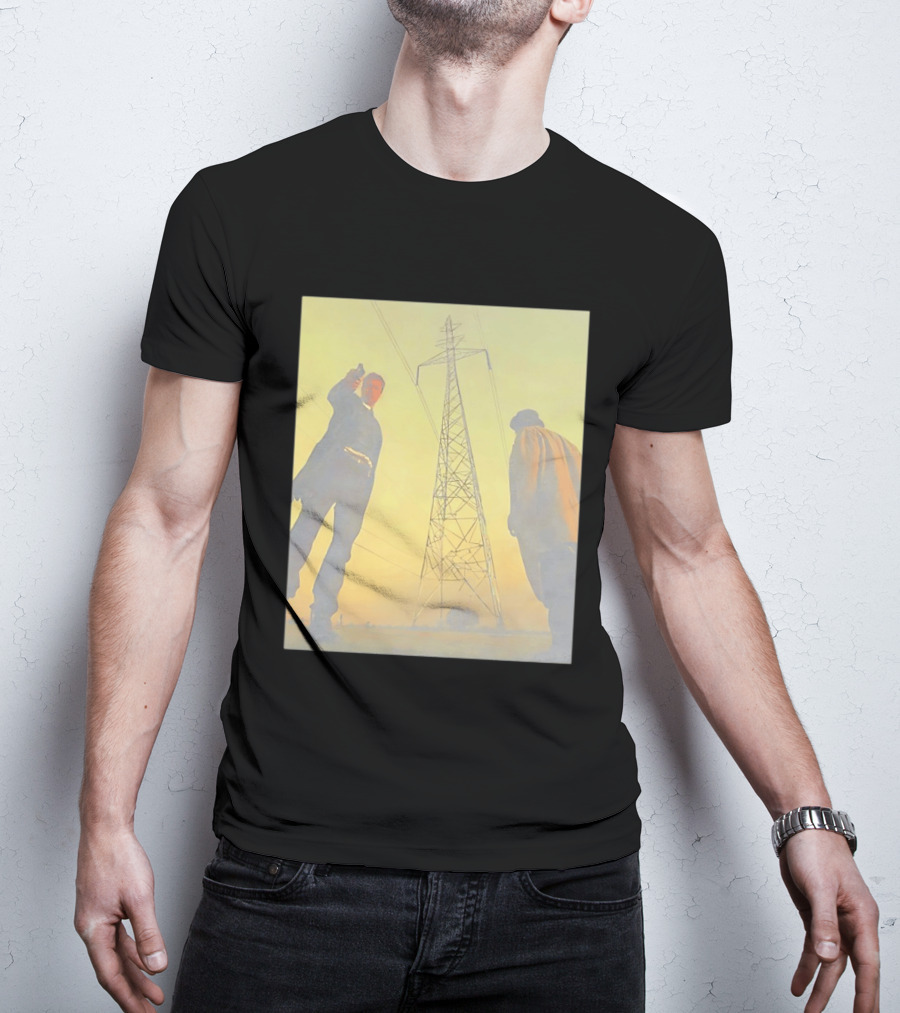 Brad Pitt Se7en Movie Scene With Gunpoint And Power Lines T-Shirt