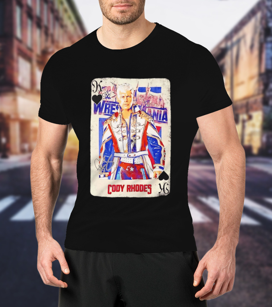 WrestleMania Cody Rhodes The American Nightmare WWE Playing Card T-Shirt
