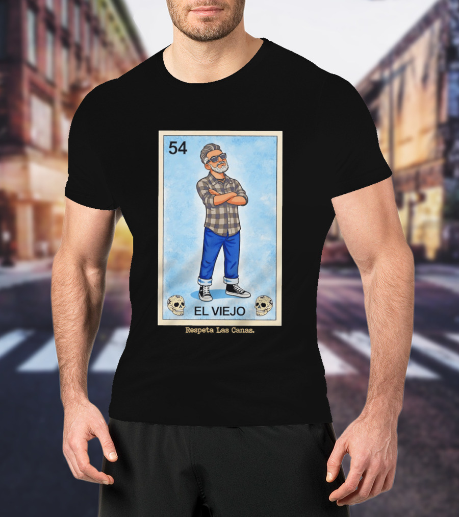 El Viejo 54 Loteria Card Respeta Las Canas Hipster T-Shirt
