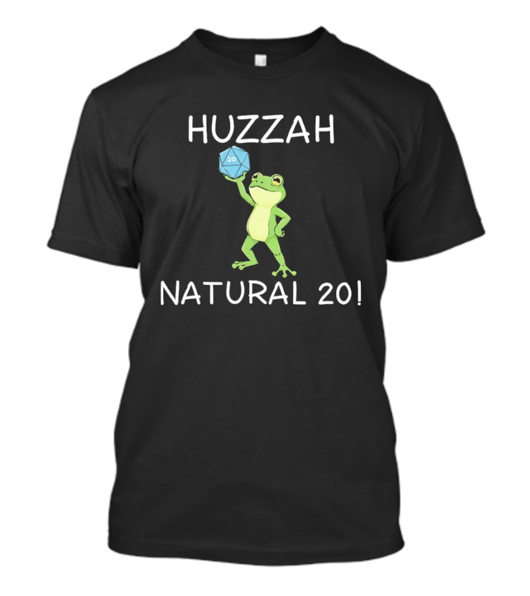 Huzzah Frog Knight Natural 20 Dice Celebration T-Shirt