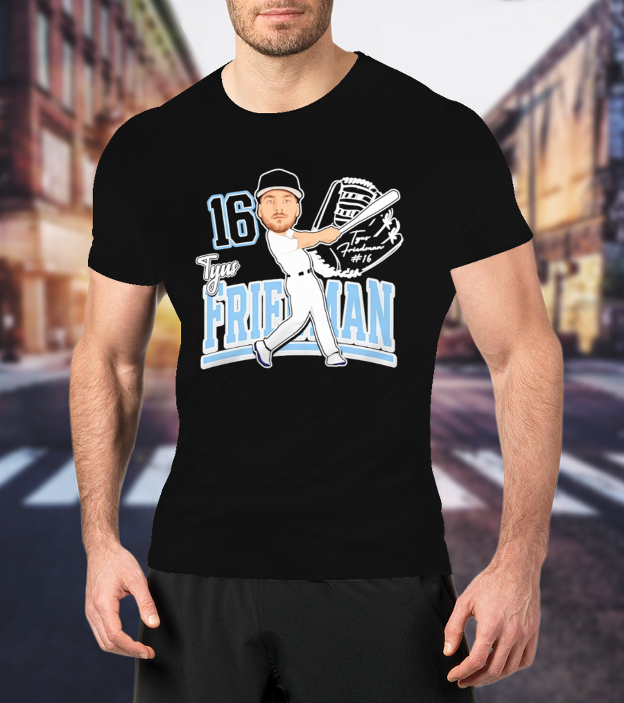 Tyus Friedman 16 Baseball Player Caricature 2026 T-Shirt