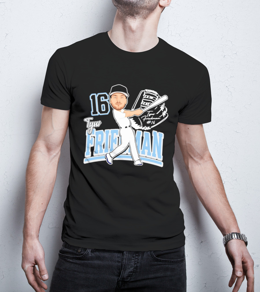 Tyus Friedman 16 Baseball Player Caricature 2026 T-Shirt