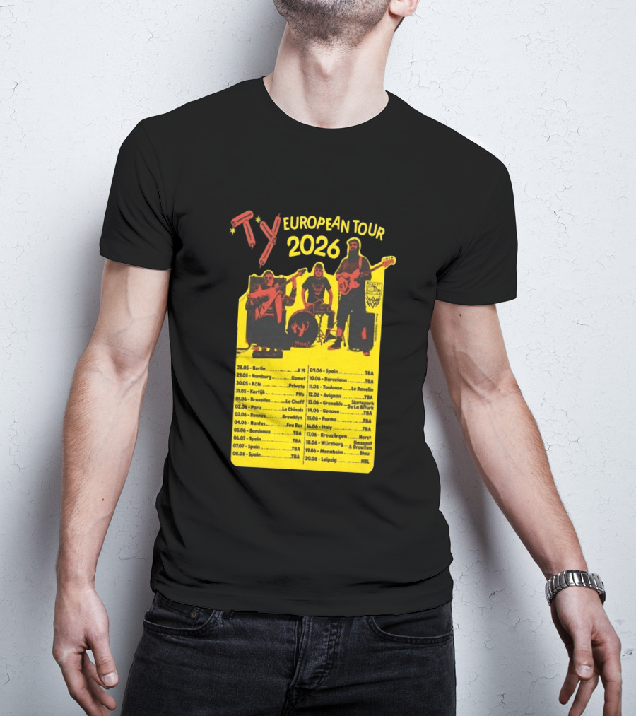 TY European Tour 2026 Band Tour Dates T-Shirt