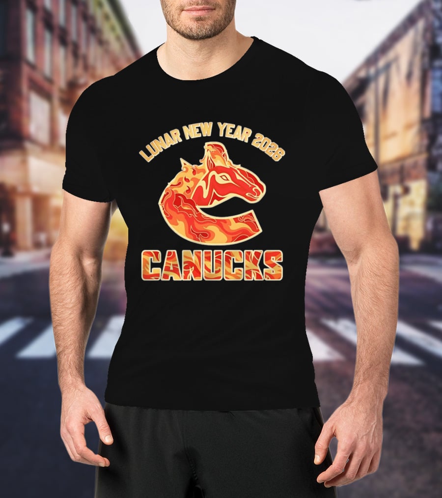 Lunar New Year 2026 Vancouver Canucks Horse T-Shirt