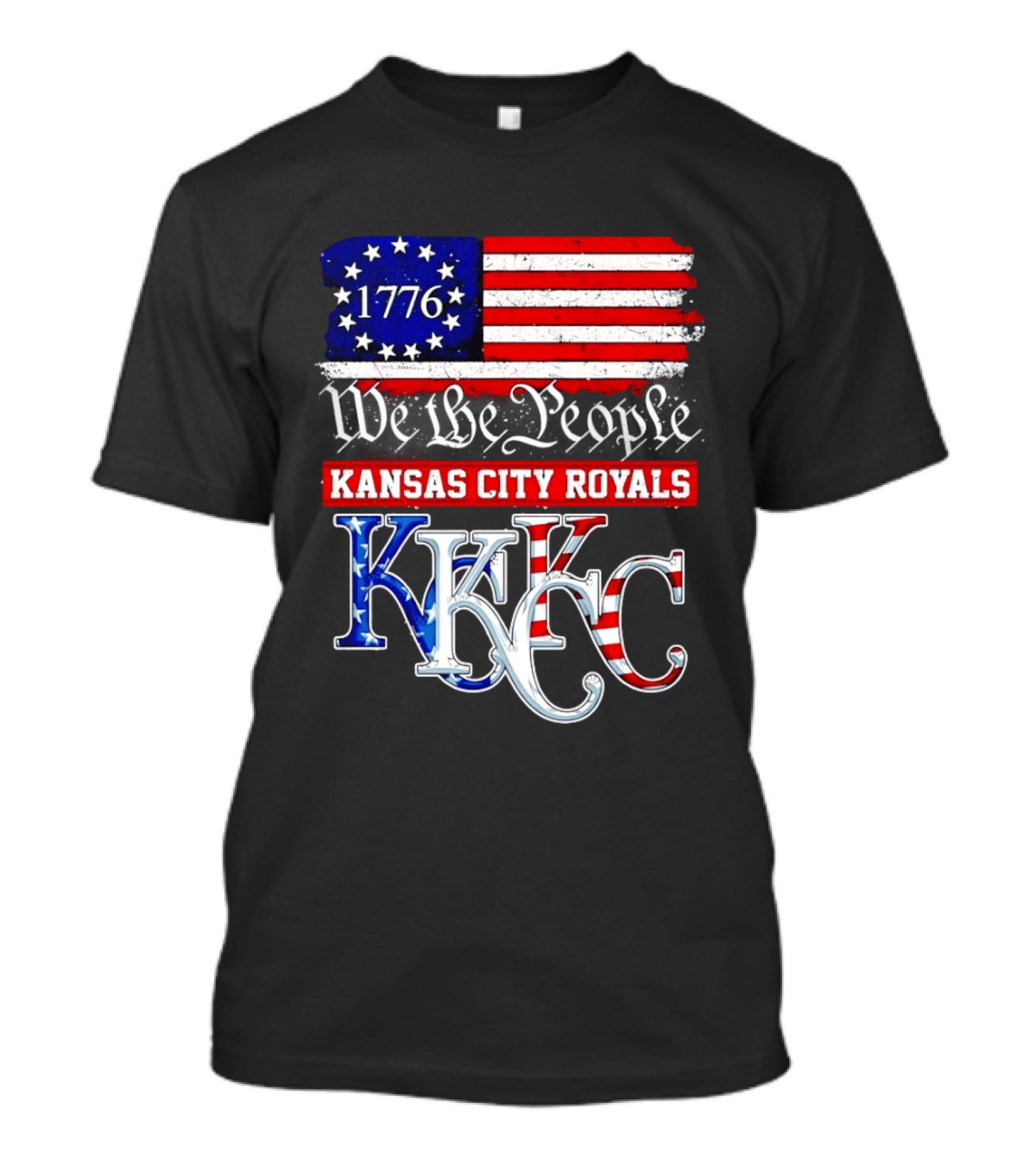 1776 We The People Kansas City Royals USA Flag KC T-Shirt