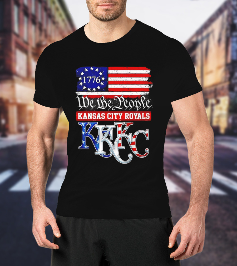 1776 We The People Kansas City Royals USA Flag KC T-Shirt