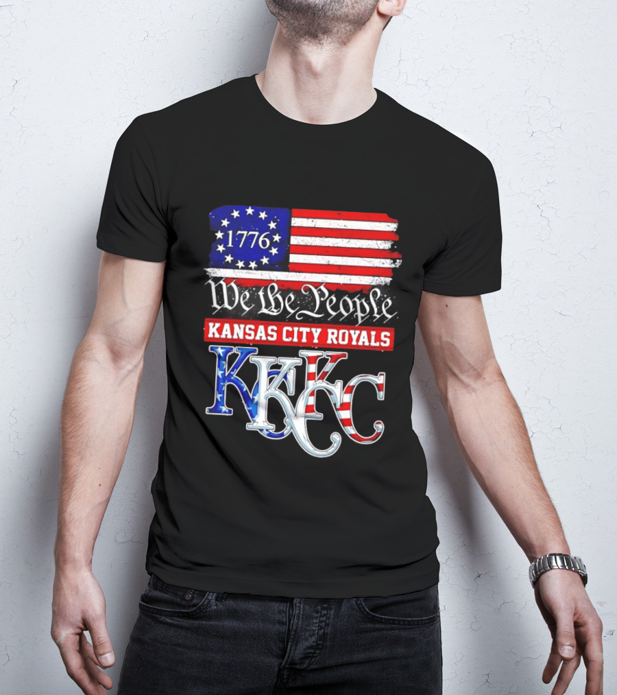1776 We The People Kansas City Royals USA Flag KC T-Shirt
