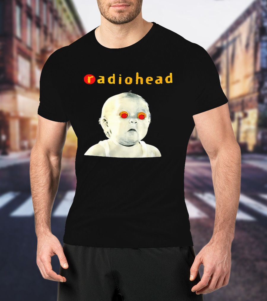 Radiohead Red Eyes Baby Face With Creepy Expression T-Shirt