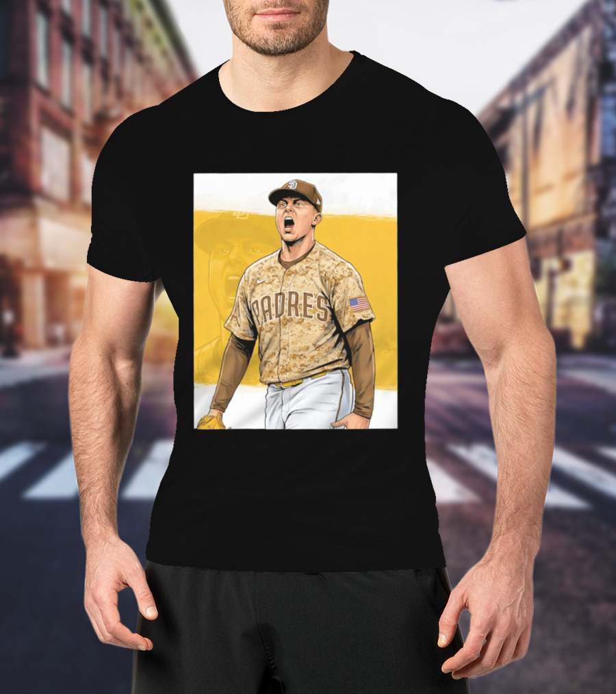San Diego Padres Camouflage Uniform With Nike And American Flag T-Shirt