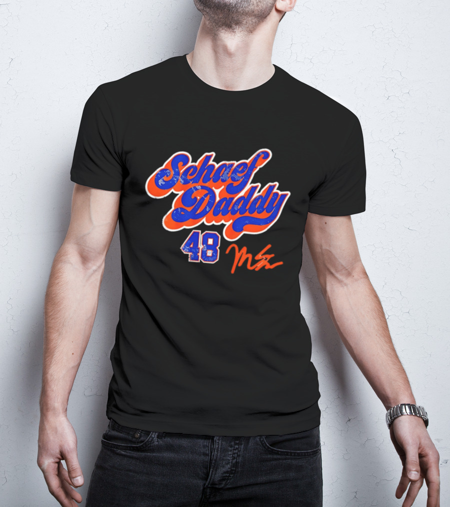Schaef Daddy 48 Blue Orange Script Signature T-Shirt
