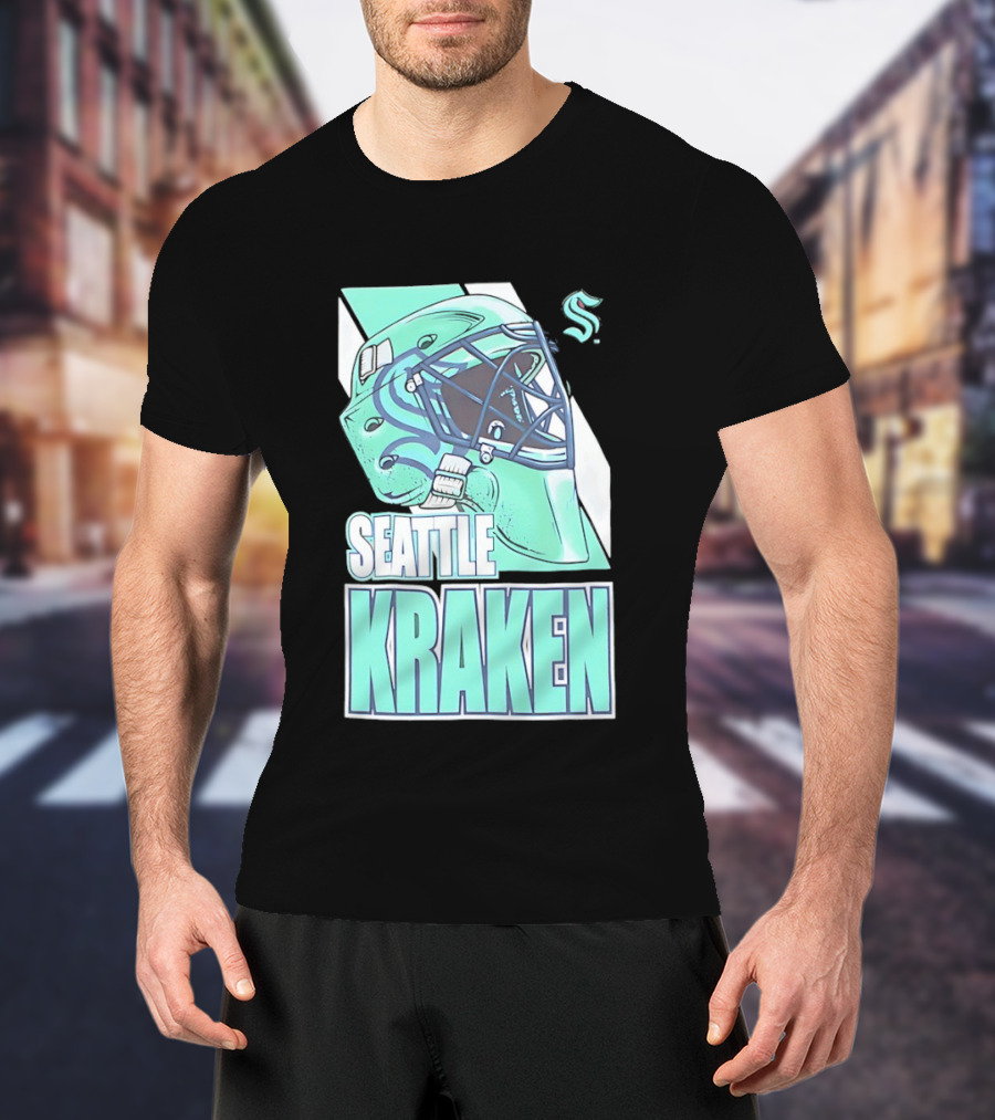 Seattle Kraken NHL Helmet Bucket Head Team T-Shirt