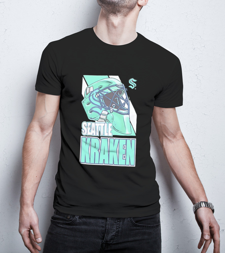 Seattle Kraken NHL Helmet Bucket Head Team T-Shirt
