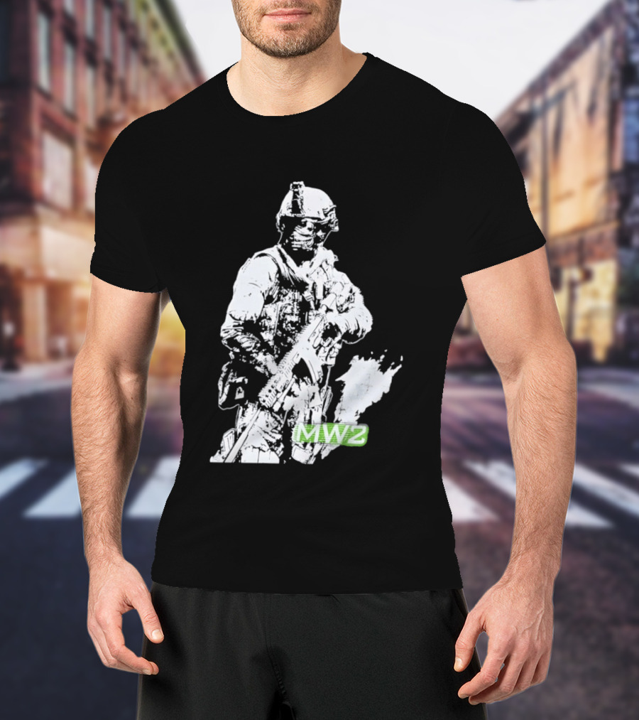 MW2 Modern Warfare Soldier Tactical Artwork Pixel T-Shirt