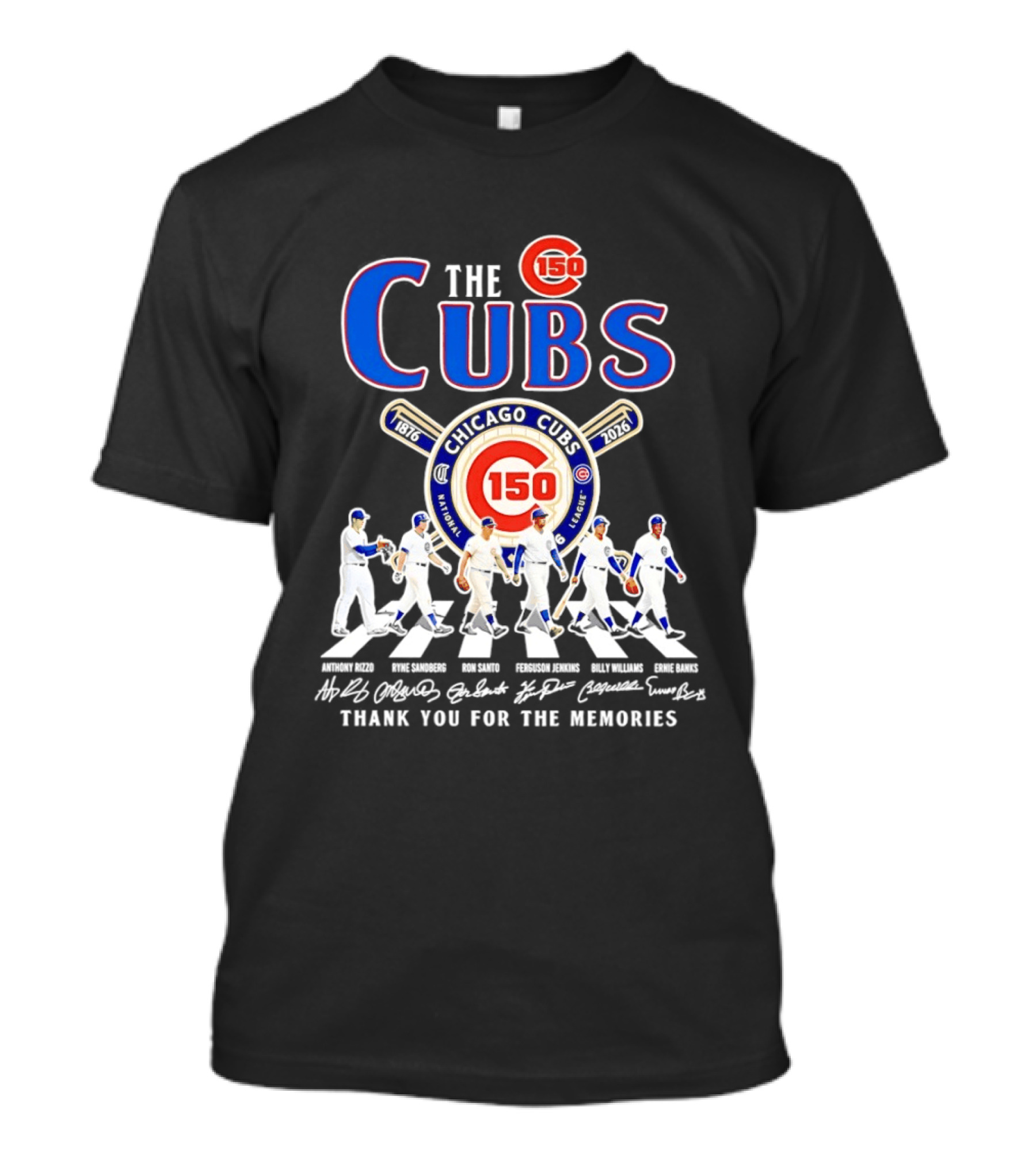 Chicago Cubs 150th Anniversary Thank You For The Memories Signatures T-Shirt