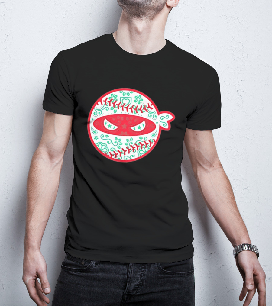 Pitching Ninja Mexico Baseball Dia De Los Muertos T-Shirt
