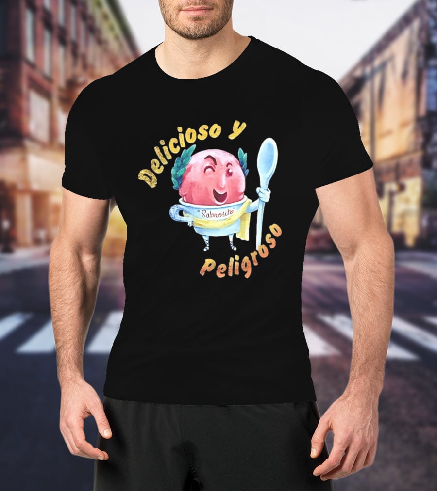Delicioso Y Sabrosito Peligroso Helado Sonriente Dibujos Animados Cucharón T-Shirt