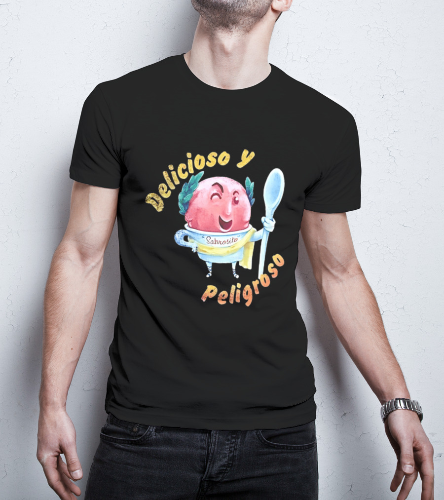 Delicioso Y Sabrosito Peligroso Helado Sonriente Dibujos Animados Cucharón T-Shirt