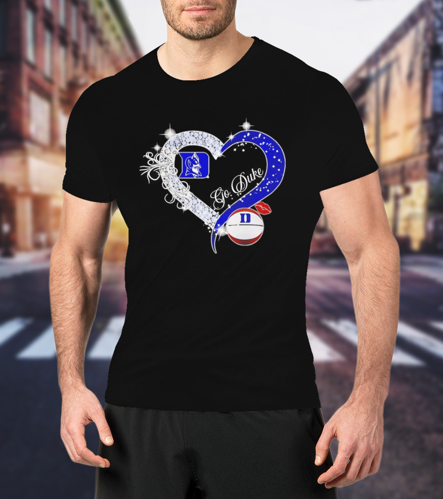 Diamond Heart Duke Blue Devils Basketball Fan Spirit T-Shirt