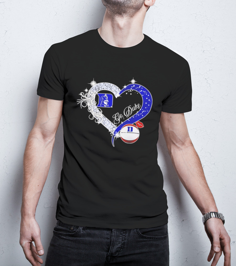 Diamond Heart Duke Blue Devils Basketball Fan Spirit T-Shirt
