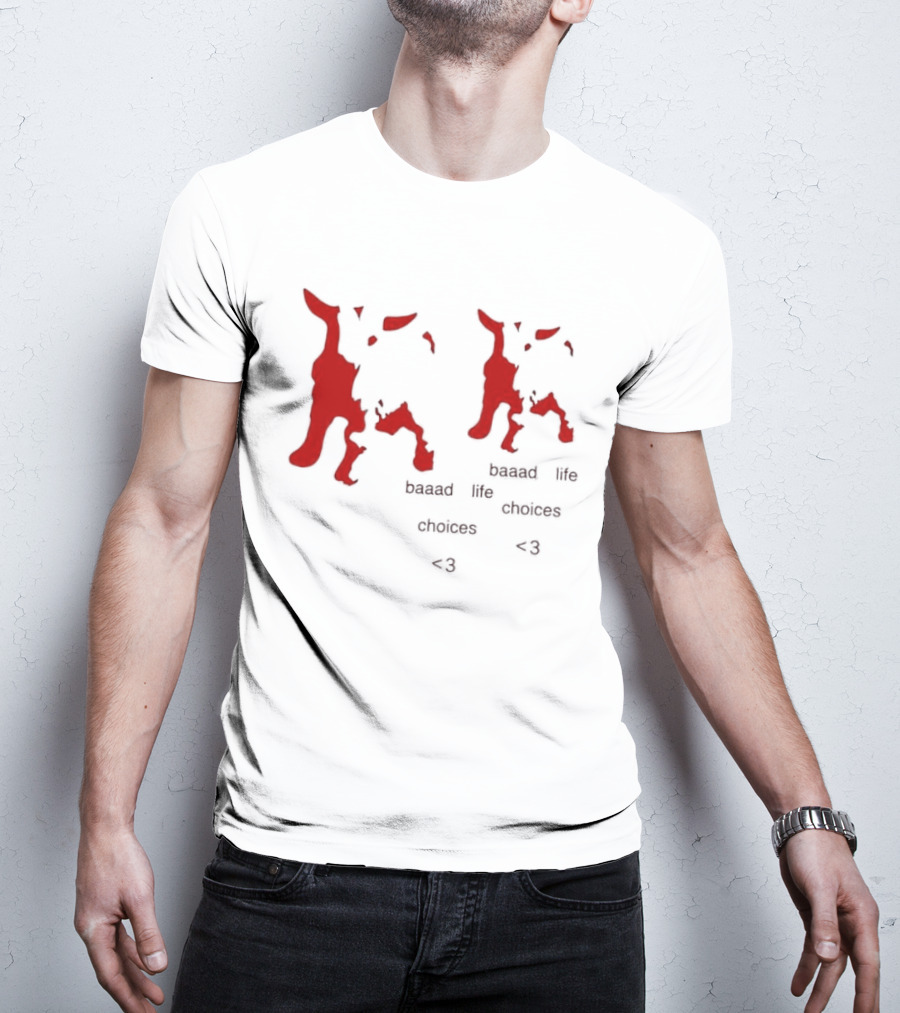 Baaad Life Choices Red Goat Minimalist Artsy Style Outfit T-Shirt