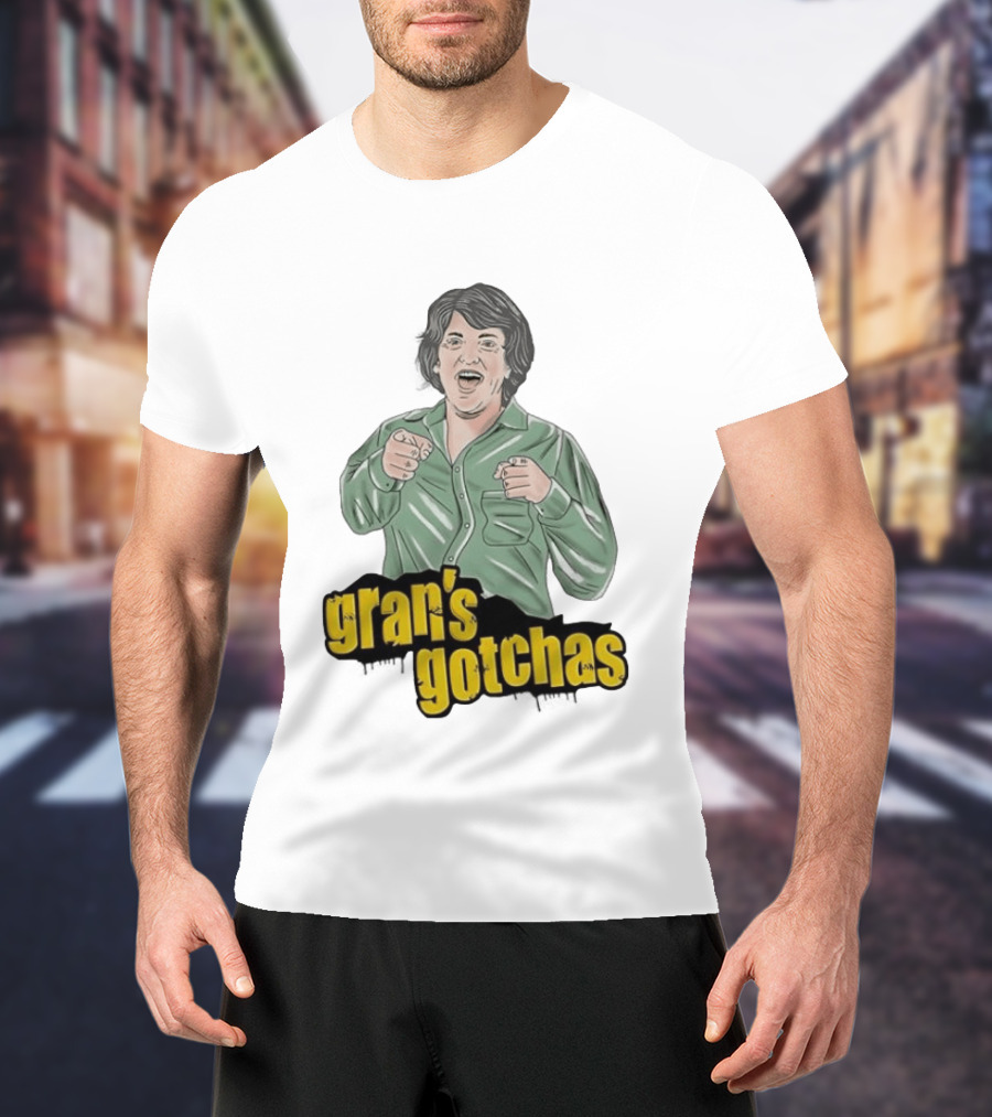 Gran's Gotchas Chris Lilley Angry Boys Character Shushing T-Shirt