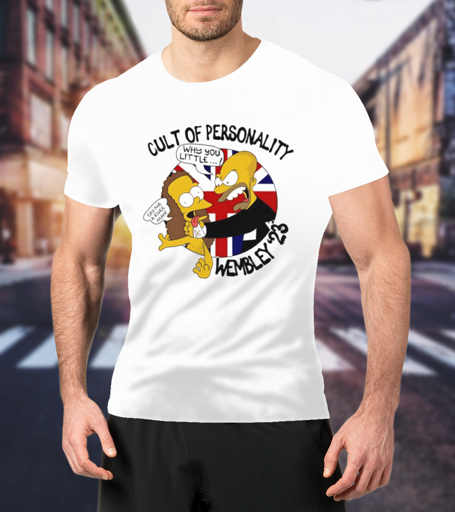 Cult Of Personality Wembley 2023 Cartoon "Why You Little" UK Flag T-Shirt